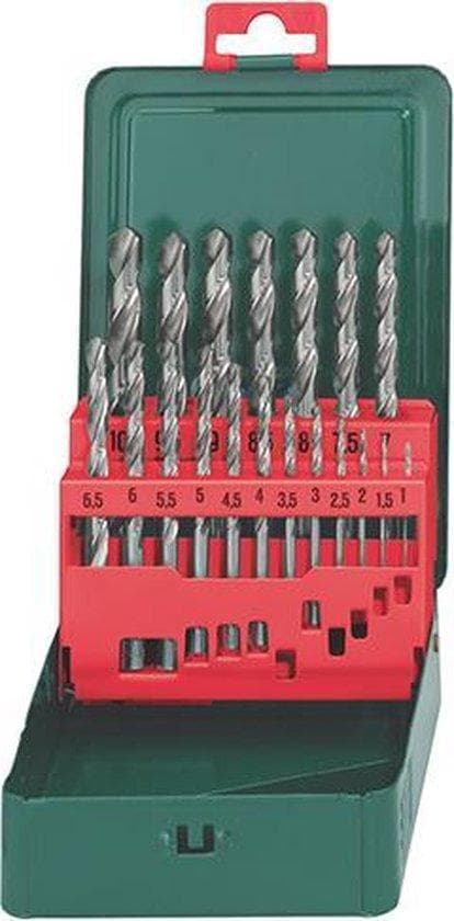 Metabo HSS metalspiralboresæt 19 styk 627153000 slebet DIN 338 cylindrisk skaft 1 sæt (627153000)