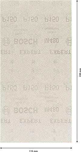 Bosch Professional 10x Expert M480 slipnät för lövträ, färg på trä, 115 x 230 mm, korn 150, tillbehör Orbital slipmaskiner