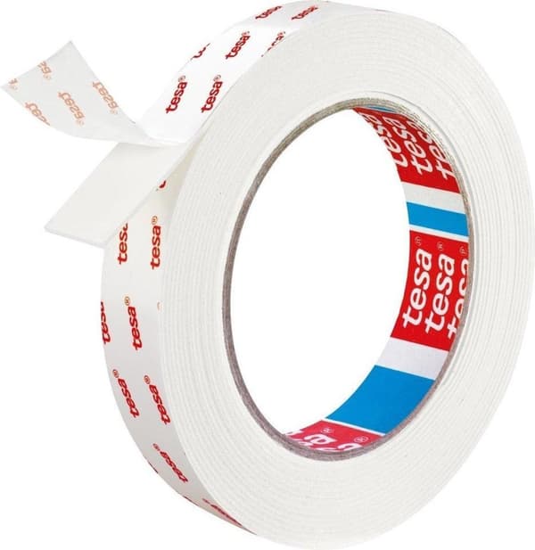 Tesa monteringstape dobbeltsidet til tapet & gips 10 kg/m - 5 mx 19 mm.