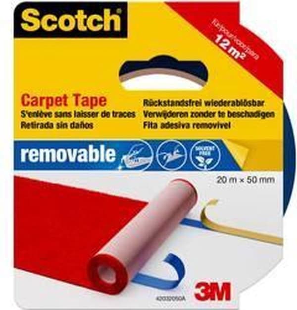 Scotch® mattoteippi, 42032050, Irrotettava, sininen, 50 mm x 20 m