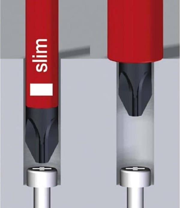 Wiha 3281 SoftFinish elektrisk slimFix PlusMinus Skruetrækker - Pozidriv/Slot - PZ2 x 100mm
