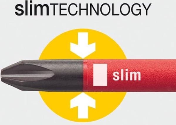 Wiha 3281 SoftFinish elektrisk slimFix PlusMinus Skruetrækker - Pozidriv/Slot - PZ2 x 100mm