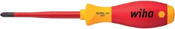 Wiha 3281 SoftFinish elektrisk slimFix PlusMinus Skruetrækker - Pozidriv/Slot - PZ2 x 100mm