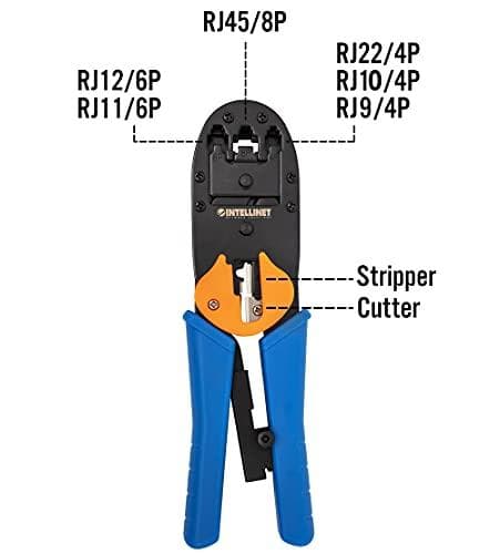 INTELLINET universal crimpeværktøj til RJ45, RJ12 og RJ11 modulære stik (211048)