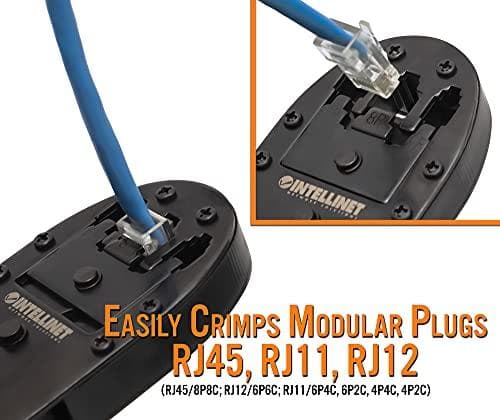 INTELLINET universal crimpeværktøj til RJ45, RJ12 og RJ11 modulære stik (211048)