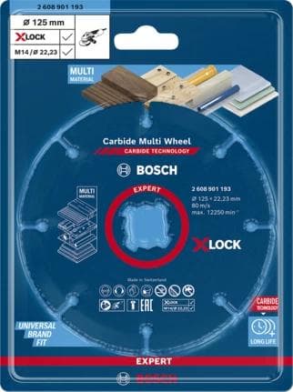 Bosch Expert Carbide Multi Wheel - skæreskive - til plast, træ med søm, hårdttræ, multimateriale, gipsplader - 125 mm