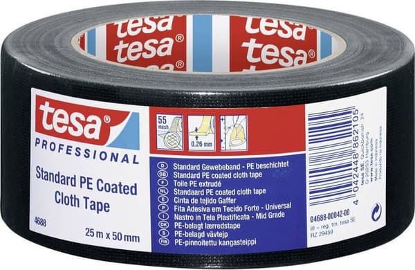 tesa 04688-00042-00 Korjausteippi tesa Professional Musta (PxL) 25 mx 50 mm 1 kpl