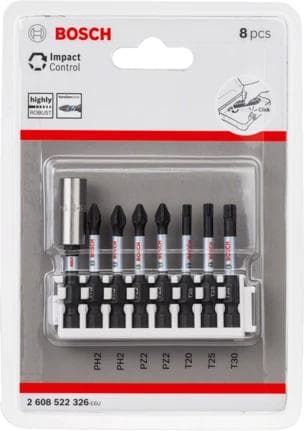 Bosch Accessories 2608522326 bittisarja PH 2, PZ 2, T 20, T 25, T 30 1 sarja