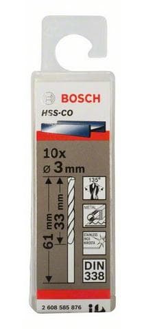 Bosch - Metalliporat HSS-Co, vakio 3 x 33 x 61 mm