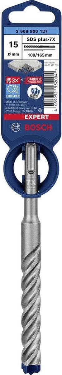 Bosch Tillbehör EXPERT SDS plus-7X 2608900127 Slagborr 1 st 15,00 mm Kombinerad längd 165 mm SDS-Plus 1 st.