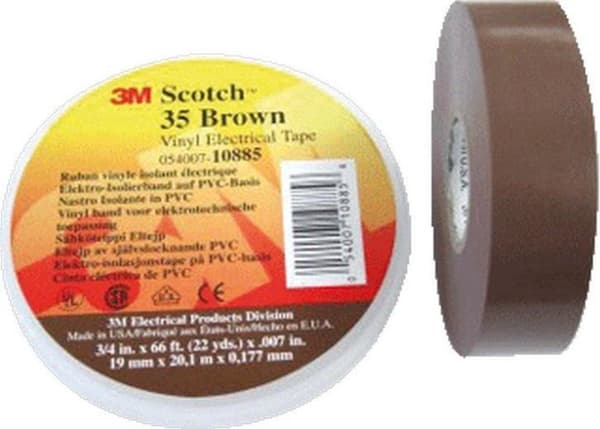 MMM selvklæbende tape Scotch 35, vinyl, brun, (lxb) 20mx19mm, UV-bestandig