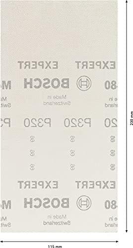 Bosch Expert M480 Nät - sandpapper - 10 stycken - rektangulärt - korn: P320 - 115mm x 230mm
