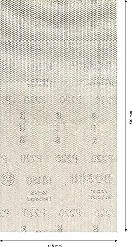 Bosch Professional 10x Expert M480 slibenet (til hårdttræ, maling på træ, 115x230 mm, korn 220, tilbehør til orbitalsliber)