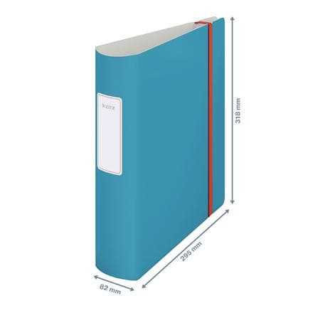 LEITZ Folder Active Cozy, 180 grader, DIN A4, 82 mm, blå afrundet ryg, lavet af polyfoam, grå indvendig, - 1 stk (1038-00-61)