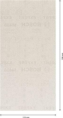Bosch Professional 10x Expert M480 slipnät för lövträ, färg på trä, 115 x 230 mm, korn 100, tillbehör Orbital slipmaskiner