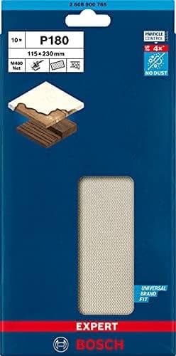 Bosch Expert M480 Nät - sandpapper - 10 stycken - rektangulärt - korn: P180 - 115mm x 230mm