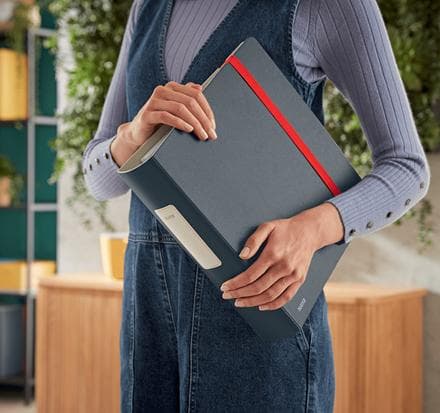 LEITZ Folder Active Cozy, 180 grader, DIN A4, 82 mm, grå afrundet ryg, lavet af polyfoam, grå indvendig, - 1 stk (1038-00-89)
