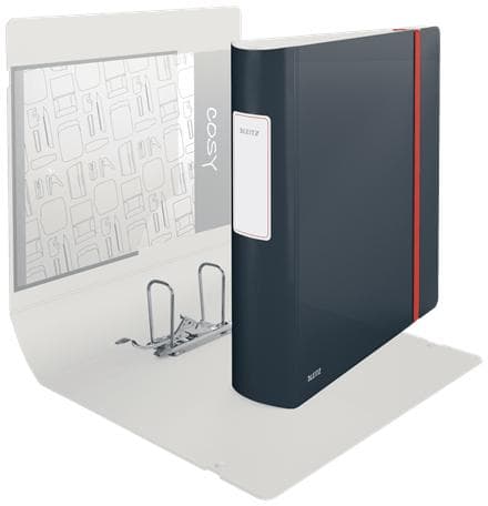 LEITZ Folder Active Cozy, 180 grader, DIN A4, 82 mm, grå afrundet ryg, lavet af polyfoam, grå indvendig, - 1 stk (1038-00-89)