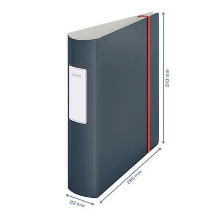 LEITZ Folder Active Cozy, 180 grader, DIN A4, 82 mm, grå afrundet ryg, lavet af polyfoam, grå indvendig, - 1 stk (1038-00-89)