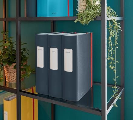 LEITZ Folder Active Cozy, 180 grader, DIN A4, 82 mm, grå afrundet ryg, lavet af polyfoam, grå indvendig, - 1 stk (1038-00-89)