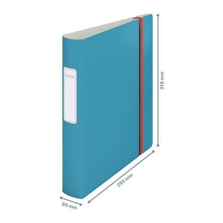 LEITZ Folder Active Cozy, 180 grader, 65 mm, DIN A4, blå rundad rygg, tillverkad av polyfoam, grå insida, - 1 st (1039-00-61)