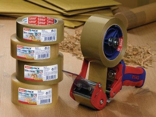 tesapack® Ultra Strong - PVC-tejper för fast förpackning och säker buntning - brun - 66 mx 50 mm - 3 rullar