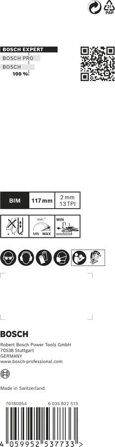 Bosch tilbehør 2608900549 EKSPERT "Hardwood 2-side clean" stiksavklingesæt, 2-delt, T308BF/BFP N/A 3 stk.