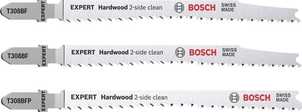 Bosch tillbehör 2608900549 EXPERT "Hardwood 2-side clean" sticksågbladssats, 2-delad, T308BF/BFP N/A 3 st.