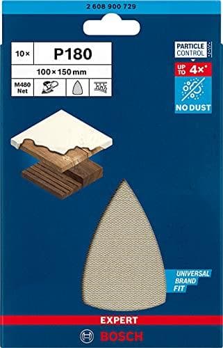 Bosch Professional 10x Expert M480 slibenetsæt (til hårdttræ, maling på træ, 100x150 mm, korn 180, multi-sliber tilbehør)