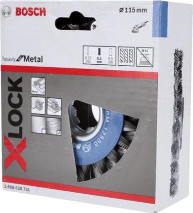 Bosch tung til metal X-Lock - rund børste - til metal - 115 mm