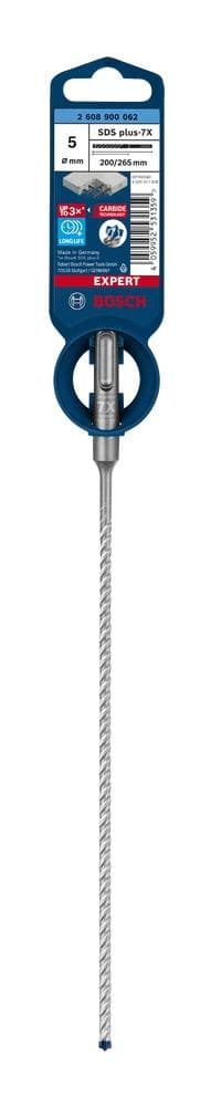Bosch Expert SDS-plus-7X - boremaskine - til beton, armeret beton, granit, hærdet beton, gnejs - hammerindsats - 5 mm - SDS-plus - længde: 265 mm (260