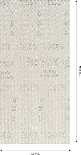 Bosch Professional 10x Expert M480 slipnät för lövträ, färg på trä, 93 x 186 mm, korn 320, tillbehör Orbital slipmaskiner