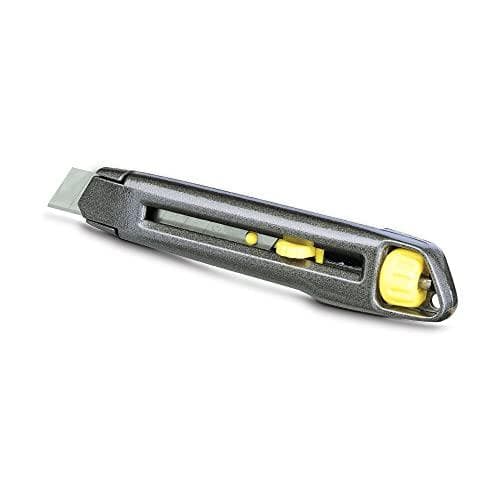Stanley skærekniv InterLock 4-10-018 (18 mm klingebredde, 165 mm klingelængde, metalhus med patenteret InterLock-forbindelse, nemt, værktøjsfrit kling