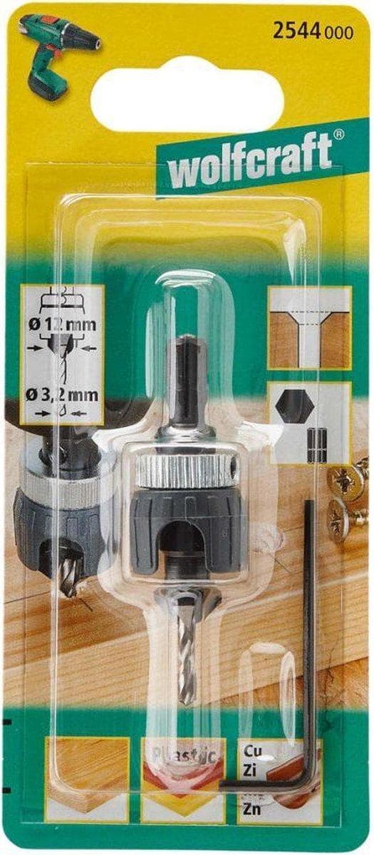 Wolfcraft 2544000 HSS Centerbor med forsænkning og dybdestop - Sekskant - 3,2-12mm