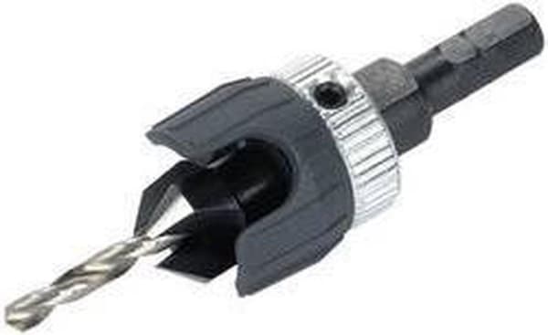 Wolfcraft 2544000 HSS Centerbor med forsænkning og dybdestop - Sekskant - 3,2-12mm
