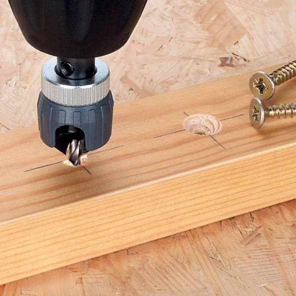 Wolfcraft 2544000 HSS Centerbor med forsænkning og dybdestop - Sekskant - 3,2-12mm