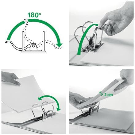 Leitz 180° Recycle File Folder A4 - 50 mm - 100 % kierrätettävä FSC & Blue Angel -ympäristösertifikaatilla - Kestävä kehitys - Läpinäkyvä - Toimisto-