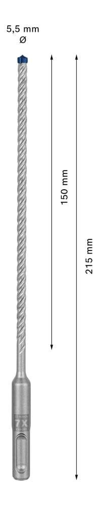 Bosch Expert SDS-plus-7X - boremaskine - til beton, armeret beton, granit, hærdet beton, gnejs - hammerindsats - 5,5 mm - SDS-plus - længde: 215 mm