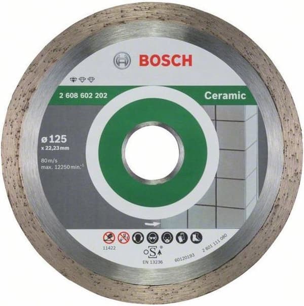 Bosch - Diamantskæreskive Standard til Keramik 125 x 22,23 x 1,6 x 7 mm
