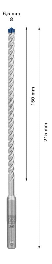 Bosch Accessories EXPERT SDS plus-7X 2608900079 Vasarapora 1 kpl 6,50 mm Yhdistelmäpituus 215 mm SDS-Plus 1 kpl