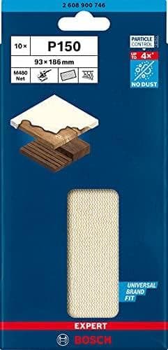Bosch Expert M480 Net - sandpapper - 10 stycken - rektangulärt - korn: P150 - 93 mm x 186 mm (2608900746)