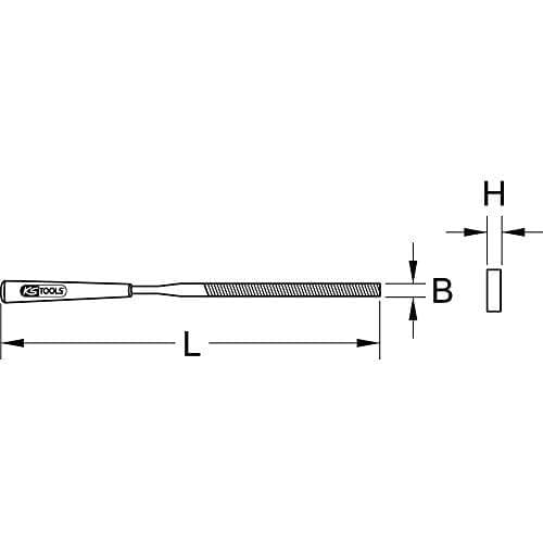KS Tools 140.3051 flad nålefil, 5 x 1 mm