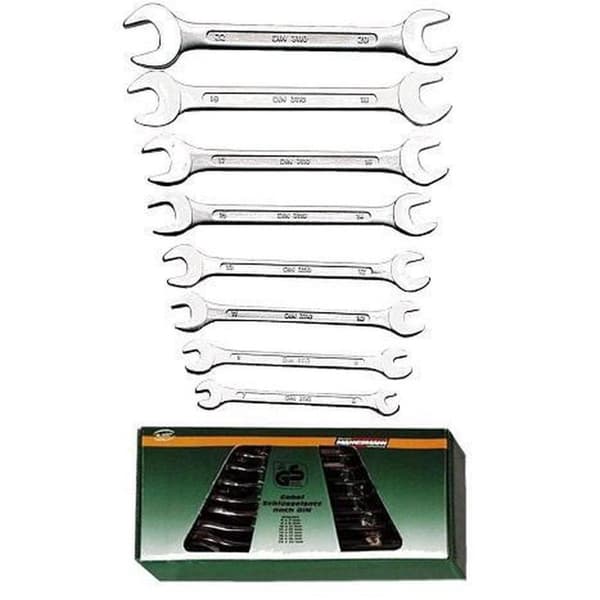Brüder Mannesmann M 110-08 DIN Dobbelt skruenøglesæt 8-delt 6 - 22 mm DIN 3110