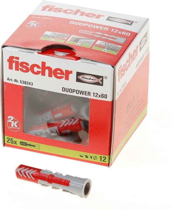 Fischer DUOPOWER plugg 12x60 25 st