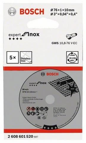 Bosch 2 608 601 520. Typ: Kapskiva, Lämplig för material: Metall, Varumärkeskompatibilitet: Bosch. Antal per förpackning: 5 stycken (2 608 601 520)
