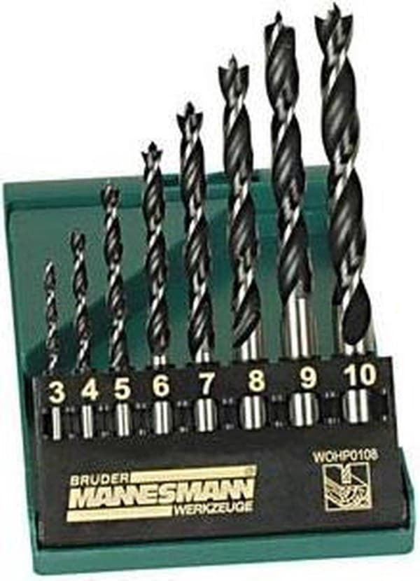 Brüder Mannesmann 54308 8-delt træborsæt - 3-10 mm