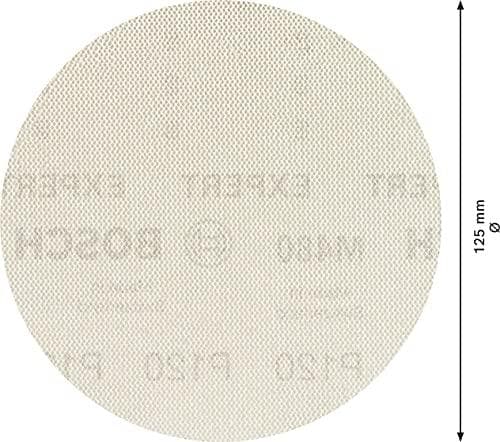 Bosch Professional 5x Expert M480 slipnät (för lövträ, färg på trä, Ø 125 mm, 120 korn, tillbehör till excentrisk slipmaskin)