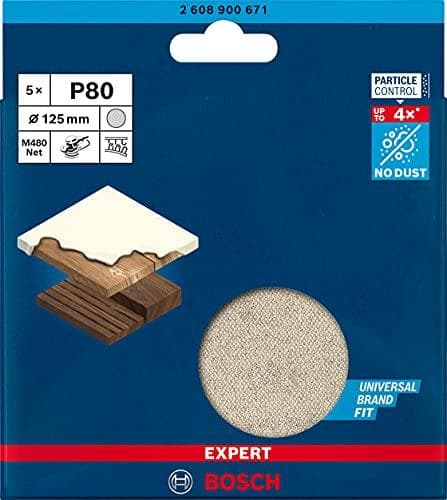 Bosch Expert M480 Net - hiekkapaperi - 5 kpl - pyöreä - karkeus: P80 - 125 mm (2608900671)