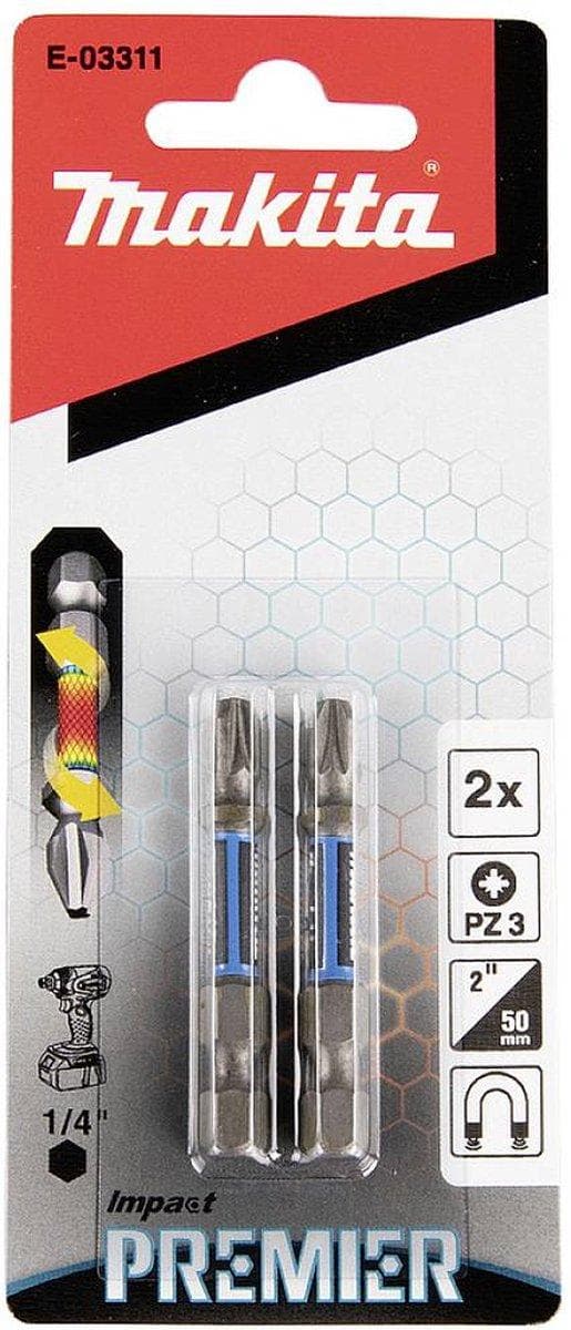 Makita E-03311 Bit Set Cross Head Pozidriv Torsion Control Technology