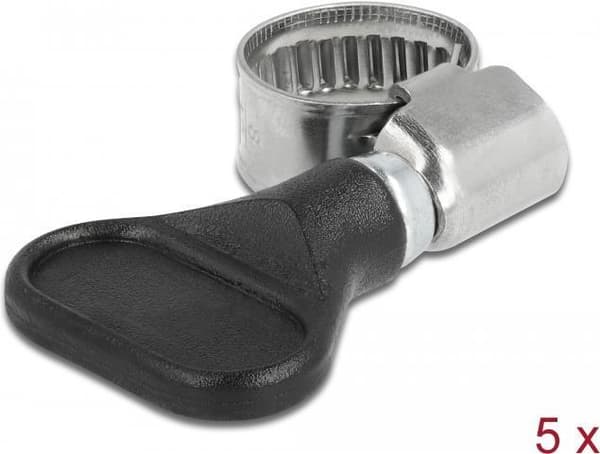 Delock - letkunkiristin - sopii 8 - 12 mm letkulle - musta (5 kpl pakkaus) (19510)